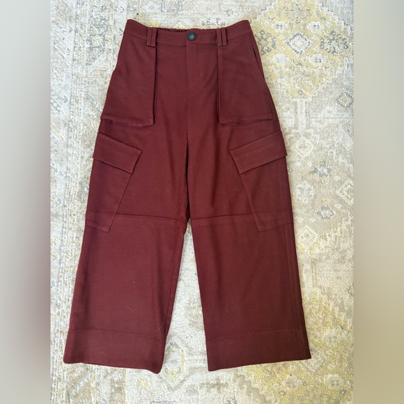 Vince Raver Wool Flannel Maroon Pants - Picture 8 of 14